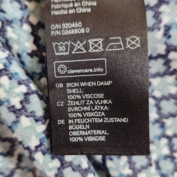 H&M Blue Geometric Print Mini Dress Size 6 H&M Blue Swing Dress - Picture 6 of 7